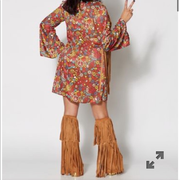 Worn Once Peace & Love Hippie Costume Spirit Halloween - Picture 5 of 16
